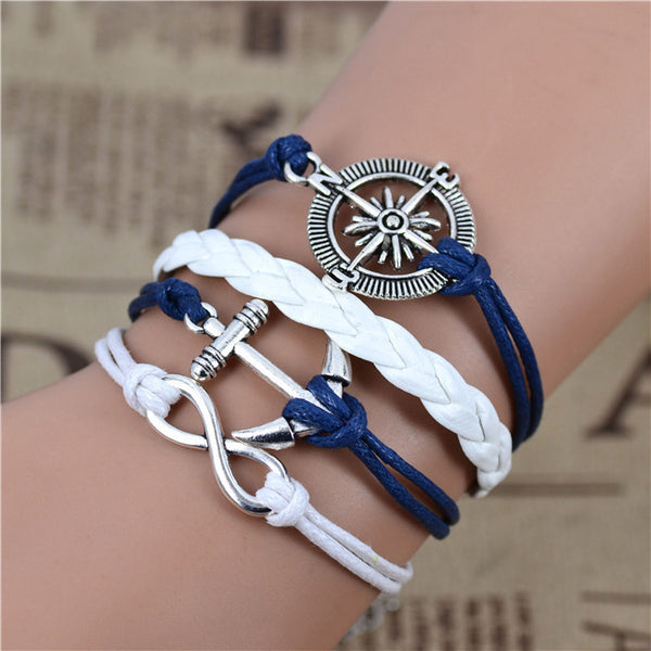 Bracelet anchor blue and white