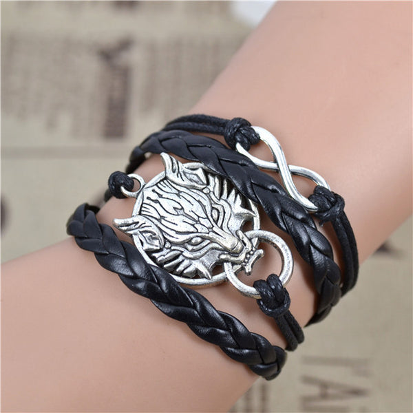 Bracelet infinity tiger black and silver