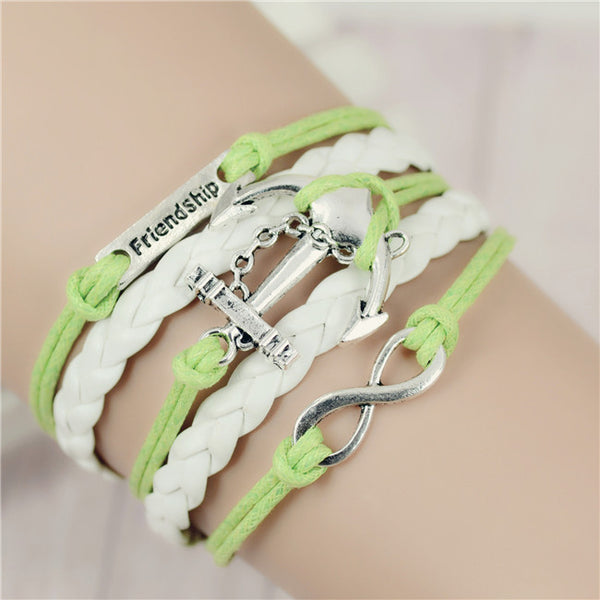 Bracelet infinity friendship light green