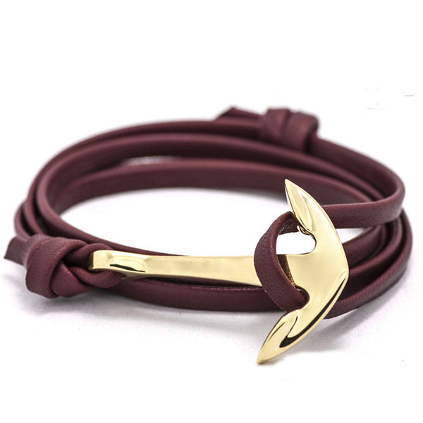 18k Gold Plated Anchor - Red Wine