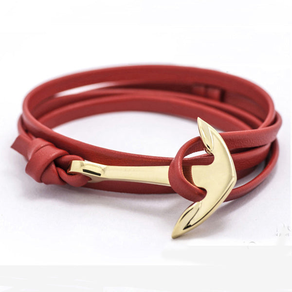 18k Gold Plated Anchor - Red