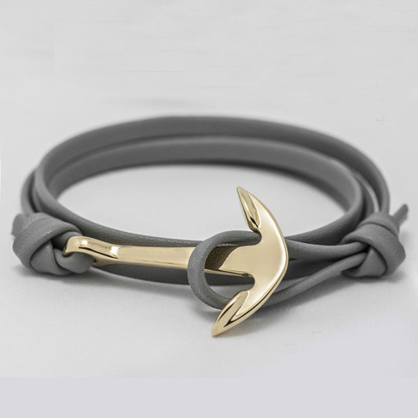 18k Gold Plated Anchor - Grey