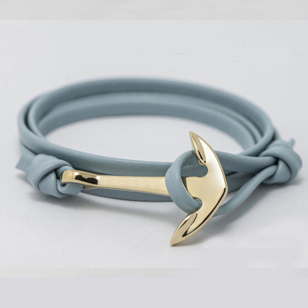 18k Gold Plated Anchor - Light Blue