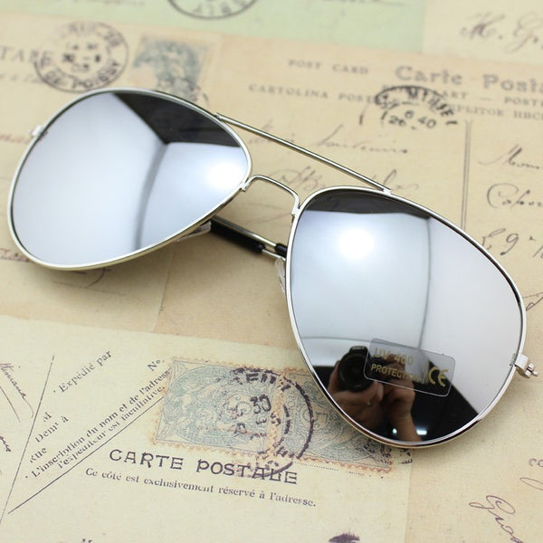 Vintage mirror sunglasses silver white