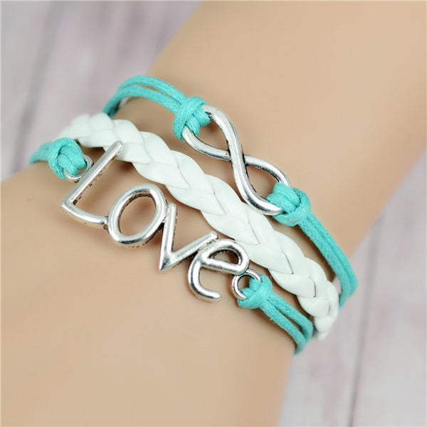 Bracelet love light blue