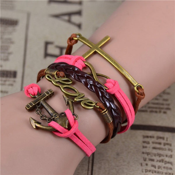 Bracelet anchor pink