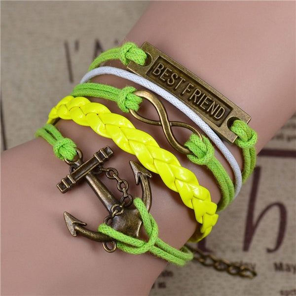 Bracelet anchor green best friend