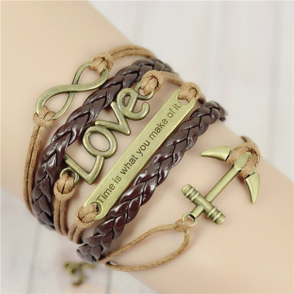 Bracelet anchor brown