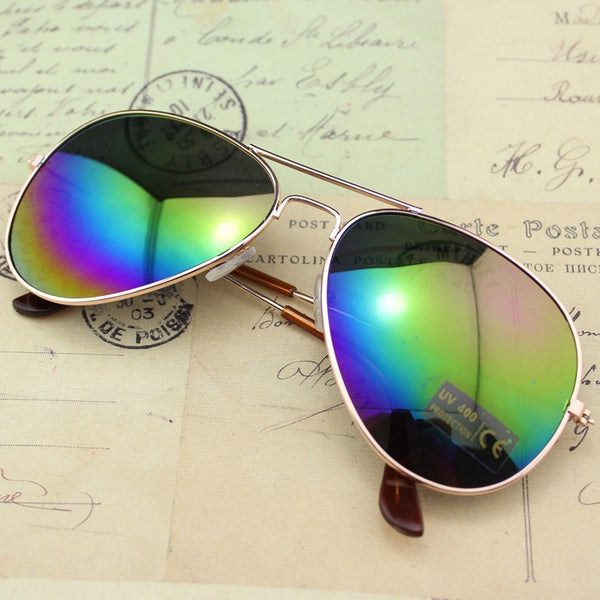 Vintage mirror sunglasses gold multicolor