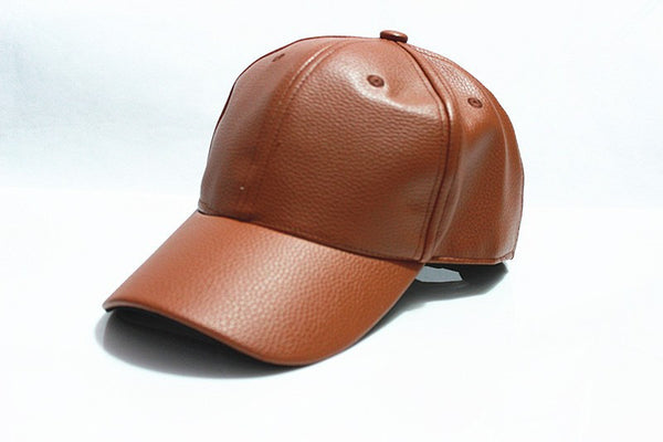 Leather hat beige