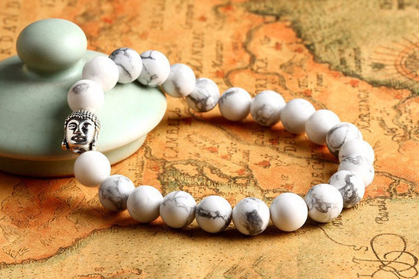 Buddha Bracelet - Silver White