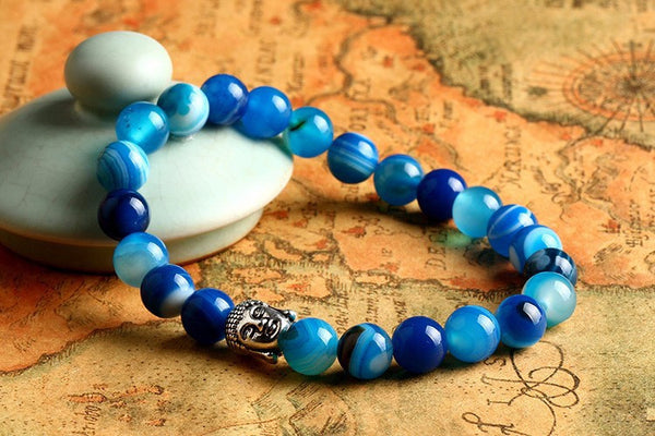 Buddha Bracelet - Silver Blue