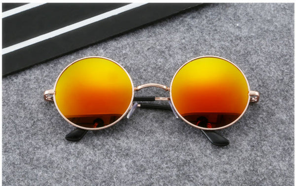 Round thin frame sunglasses blue