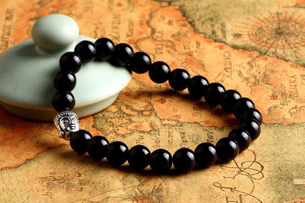 Buddha Bracelet - Silver Black