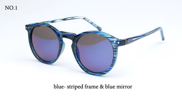 Round multicolor sunglasses blue