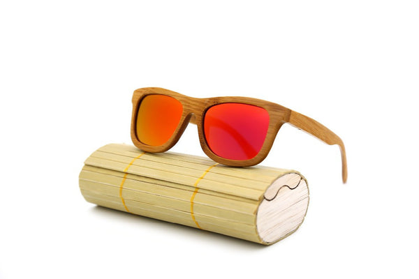 Bamboo sunglasses red