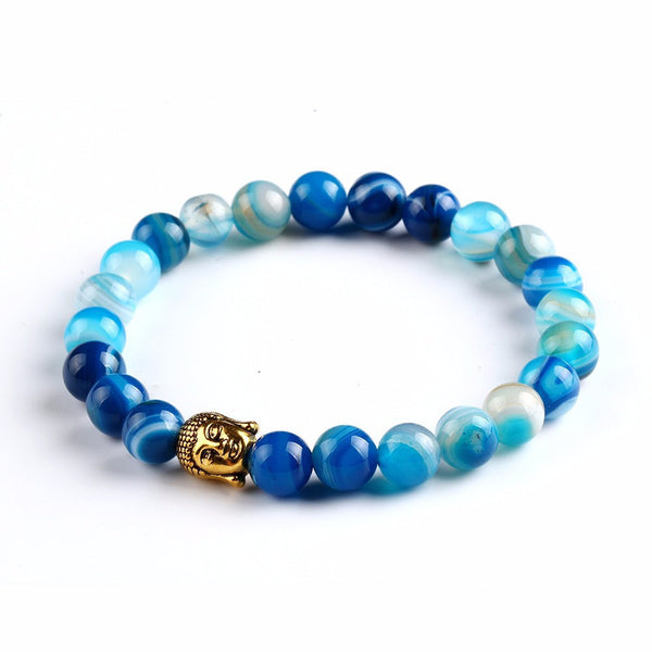 Buddha Bracelet - Gold Blue