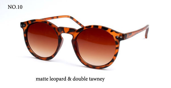 Round multicolor sunglasses matte leopard and tawny