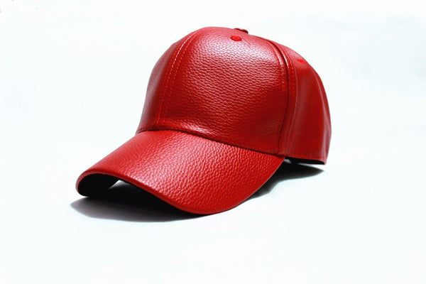 Leather hat red