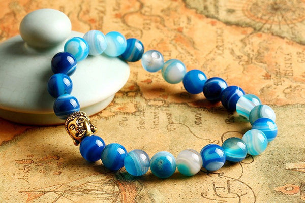Buddha Bracelet - Gold Blue