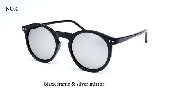 Round multicolor sunglasses black and silver