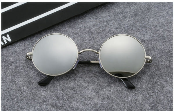 Round thin frame sunglasses blue