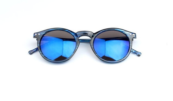 Round multicolor sunglasses blue
