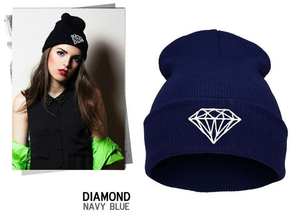 Diamond beanie navy blue