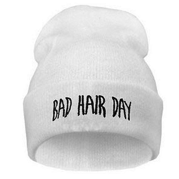 Bad hair day beanie white