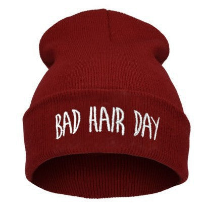 Bad hair day beanie dark red