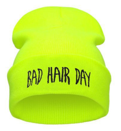 Bad hair day beanie yellow